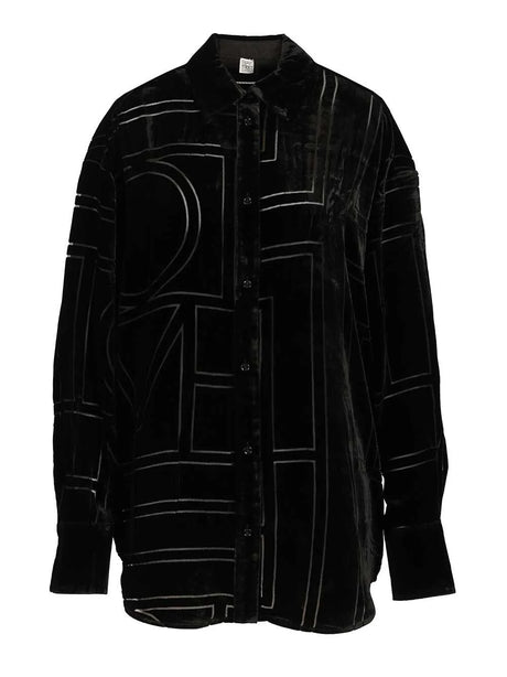 Toteme Black Devoré Oversized Shirt