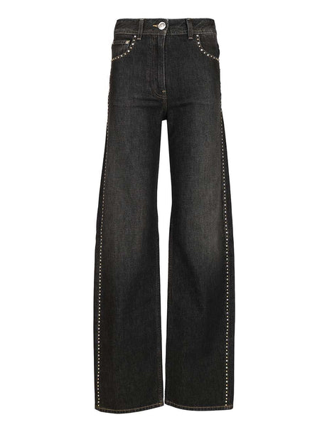 Versace High-Waisted Regular Jeans With Embellishment - Black