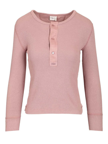 Chloe' Cotton Serafino Sweater - Rose