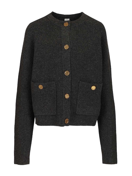 Toteme Cardigan With Hammered Buttons - Grey