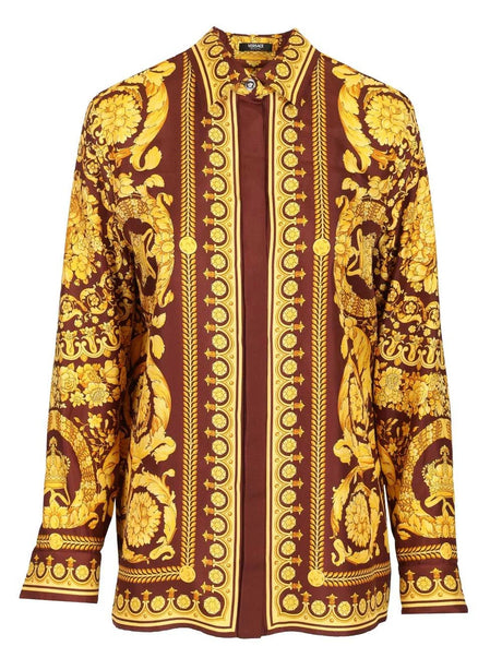 Versace Silk Twill Shirt - Bordeaux