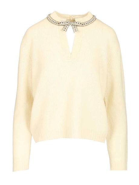 Valentino Garavani Virgin Wool Sweater With Embroidery - White