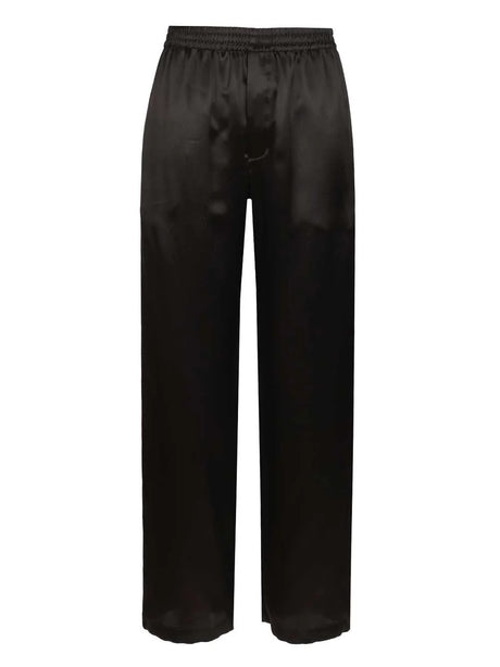 Saint Laurent Silk Satin Trousers - Black