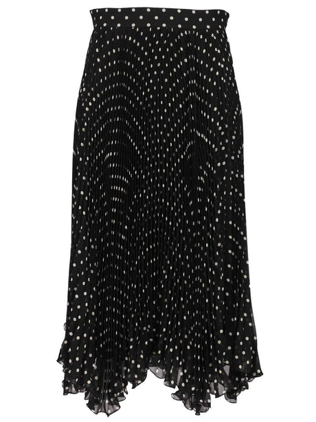 Valentino Garavani Polka Dot Silk Skirt - Black