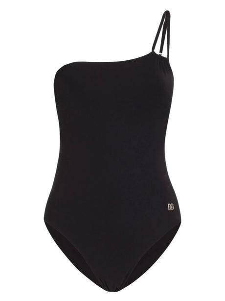 Dolce & Gabbana One-Shoulder Swimsuit - Black