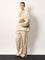 Toteme Silk trousers with monogram logo embroidery - Ivory