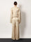 Toteme Silk trousers with monogram logo embroidery - Ivory