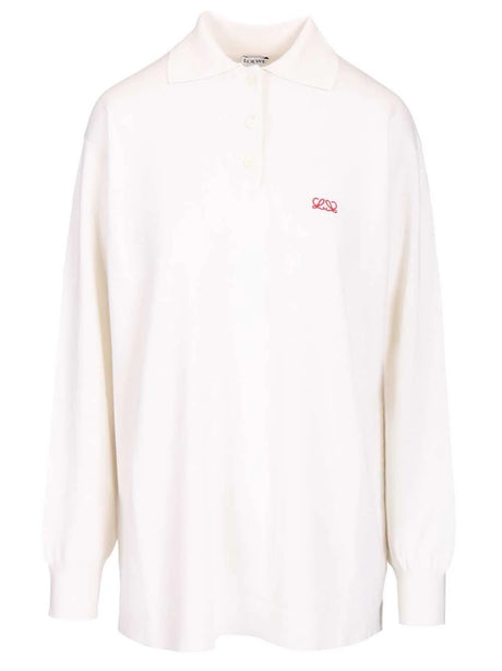 Loewe Cashmere And Silk Blend Polo Shirt - White