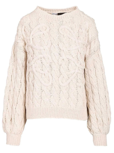 Loewe Paula'S Ibiza Anagram Sweater In Wool And Cotton Blend - Beige