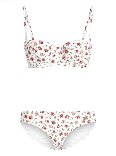 Dolce & Gabbana Flower Print Bikini - White