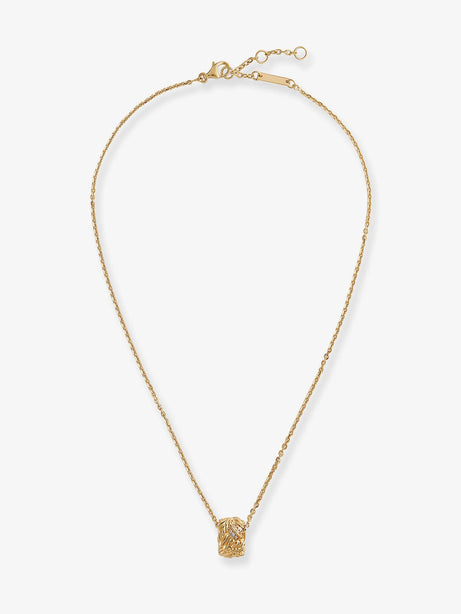 Bottega Veneta Silver necklace with Intreccio pendant - White