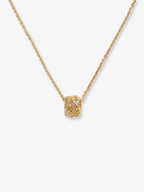Bottega Veneta Silver necklace with Intreccio pendant - White