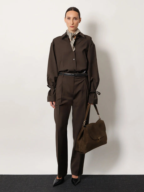 Toteme Wool trousers with pinces - Pepper