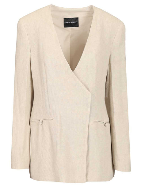 Emporio Armani Linen Blend Blazer - Beige