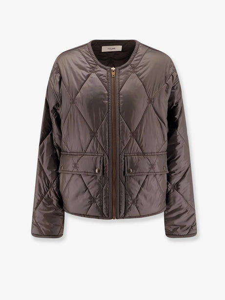 Celine Triomphe quilted jacket - Dark Kaki