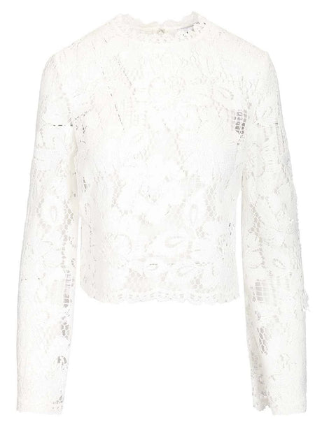 Self-Portrait Top Crochet - White