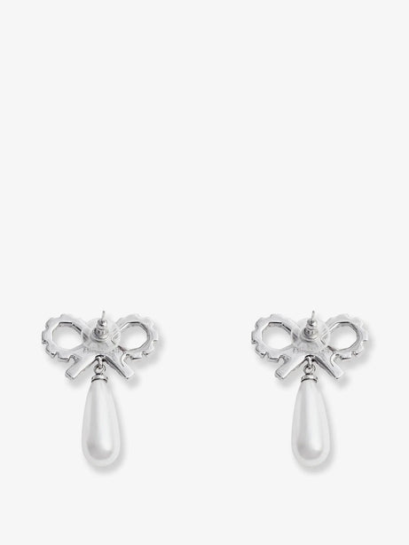 Self Portrait Silver brass earrings - Pearl