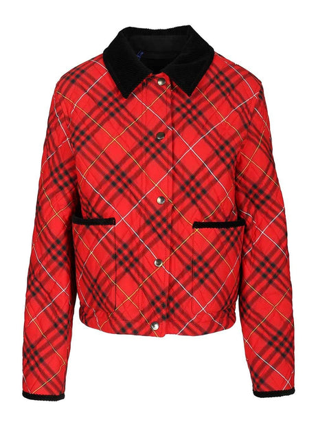 Burberry Quilted Cropped Jacket - Red