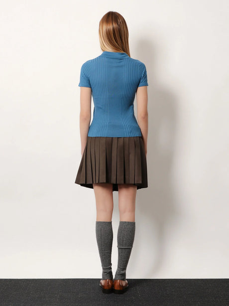 Miu Miu Virgin wool polo shirt - Avio