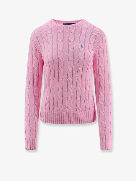 Polo Ralph Lauren Cotton sweater with embroidered logo on the front - Carmelpink