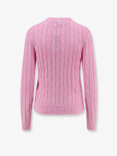 Polo Ralph Lauren Cotton sweater with embroidered logo on the front - Carmelpink
