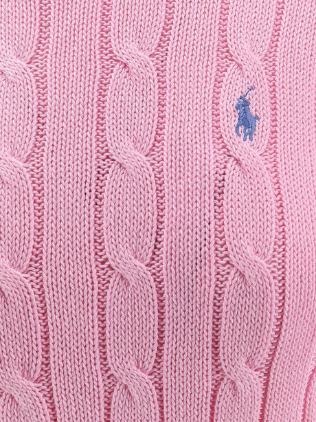 Polo Ralph Lauren Cotton sweater with embroidered logo on the front - Carmelpink