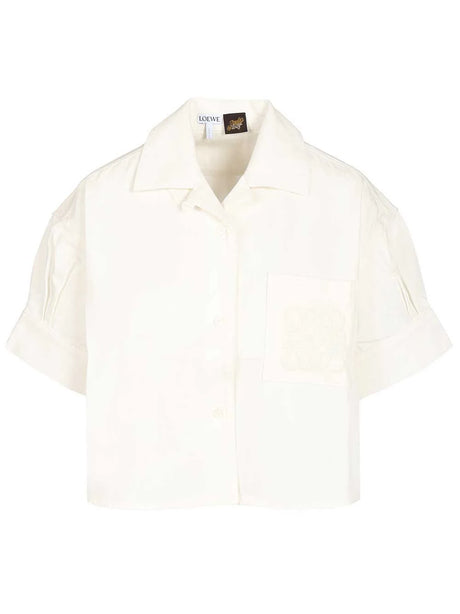 Loewe Paula'S Ibiza Short Sleeve Denim Shirt - White