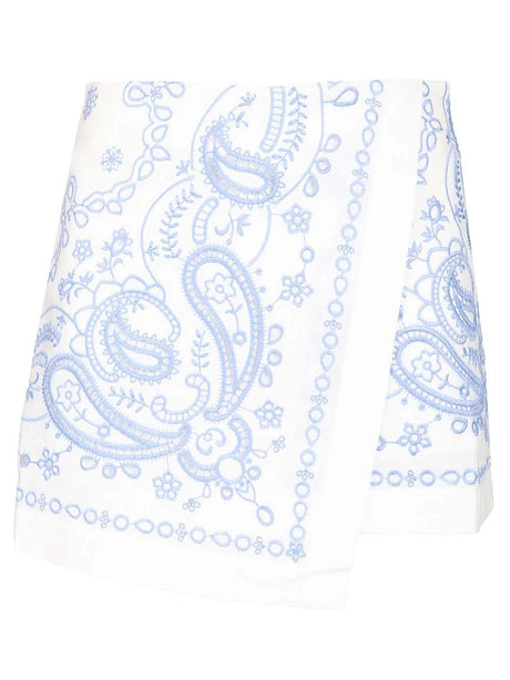 Self-Portrait Linen Shorts - White