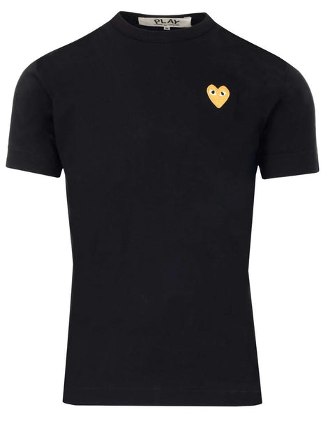 Comme Des Garcons Play Gold Heart T-Shirt - Black