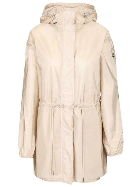Moncler Waterproof Jacket With Hood And Ruffles Weteau - White