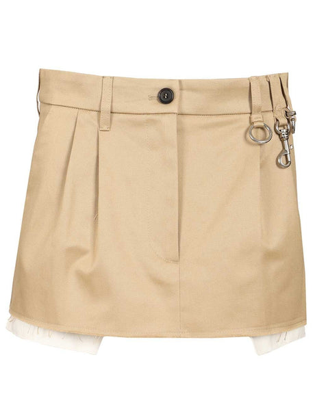 Miu Miu Mini Chino Skirt - Beige