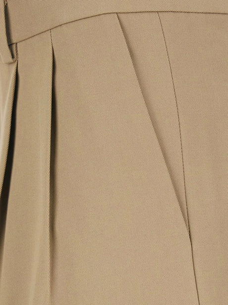 Celine Wool and cotton trousers - Beige Militaire