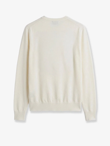 Toteme Fine Crew Knit wool and silk blend sweater - Ecru