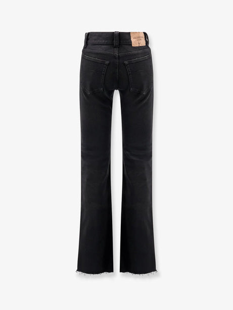 Balenciaga Denim trousers with frayed edges - Black/Green/Red