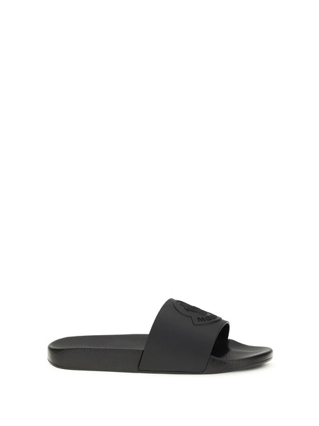 Moncler Basile Rubber Slippers - Black