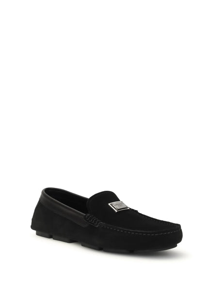 Dolce & Gabbana Suede Loafers - Black/Black