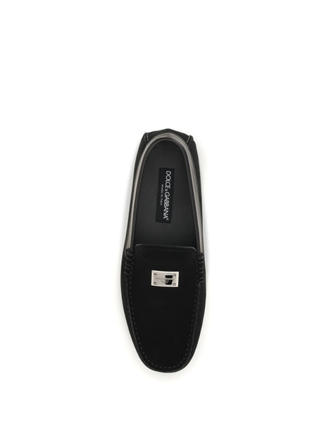 Dolce & Gabbana Suede Loafers - Black/Black