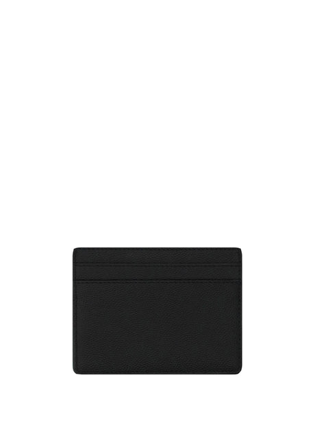 Saint Laurent Grain De Poudre leather Cardholder - Black