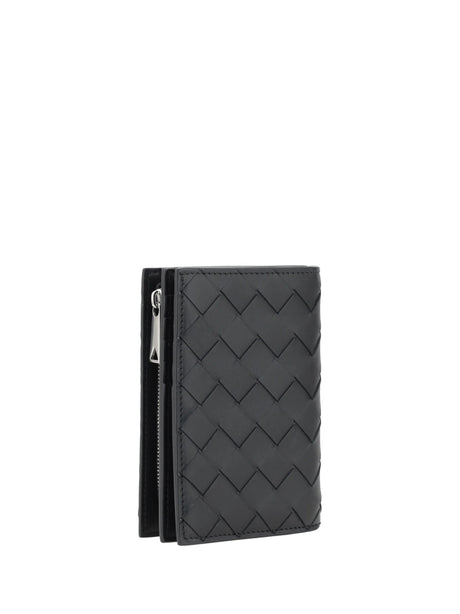 Bottega Veneta Iconic intrecciato Wallet - Black-Silver