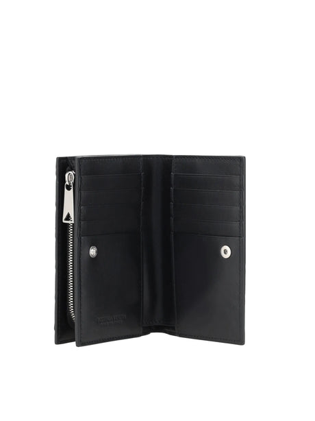 Bottega Veneta Iconic intrecciato Wallet - Black-Silver