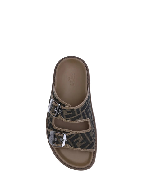 Fendi FF Sandals - Tobacco Nero+Sand