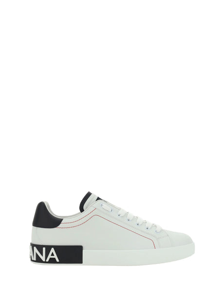 Dolce & Gabbana Leather Sneakers - White/Black
