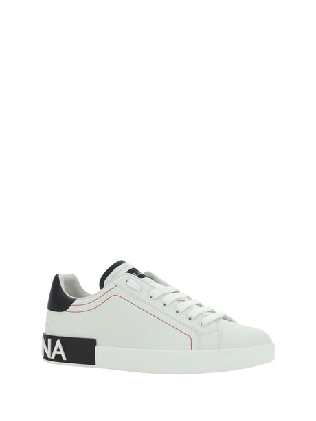 Dolce & Gabbana Leather Sneakers - White/Black