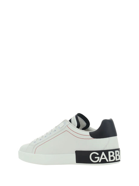 Dolce & Gabbana Leather Sneakers - White/Black