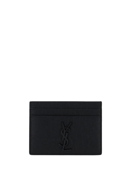 Saint Laurent Leather Cardholder - Black
