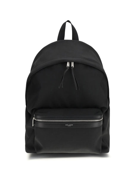 Saint Laurent City Backpack in leather and nylon - Black