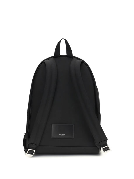 Saint Laurent City Backpack in leather and nylon - Black
