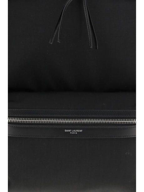 Saint Laurent City Backpack in leather and nylon - Black