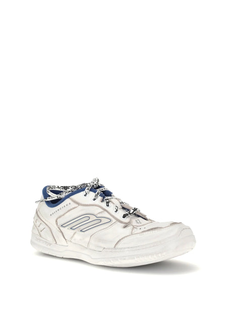 Balenciaga Hamptons Worn-out Sneakers - White/Blue