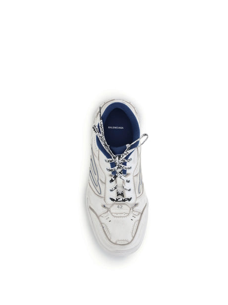 Balenciaga Hamptons Worn-out Sneakers - White/Blue